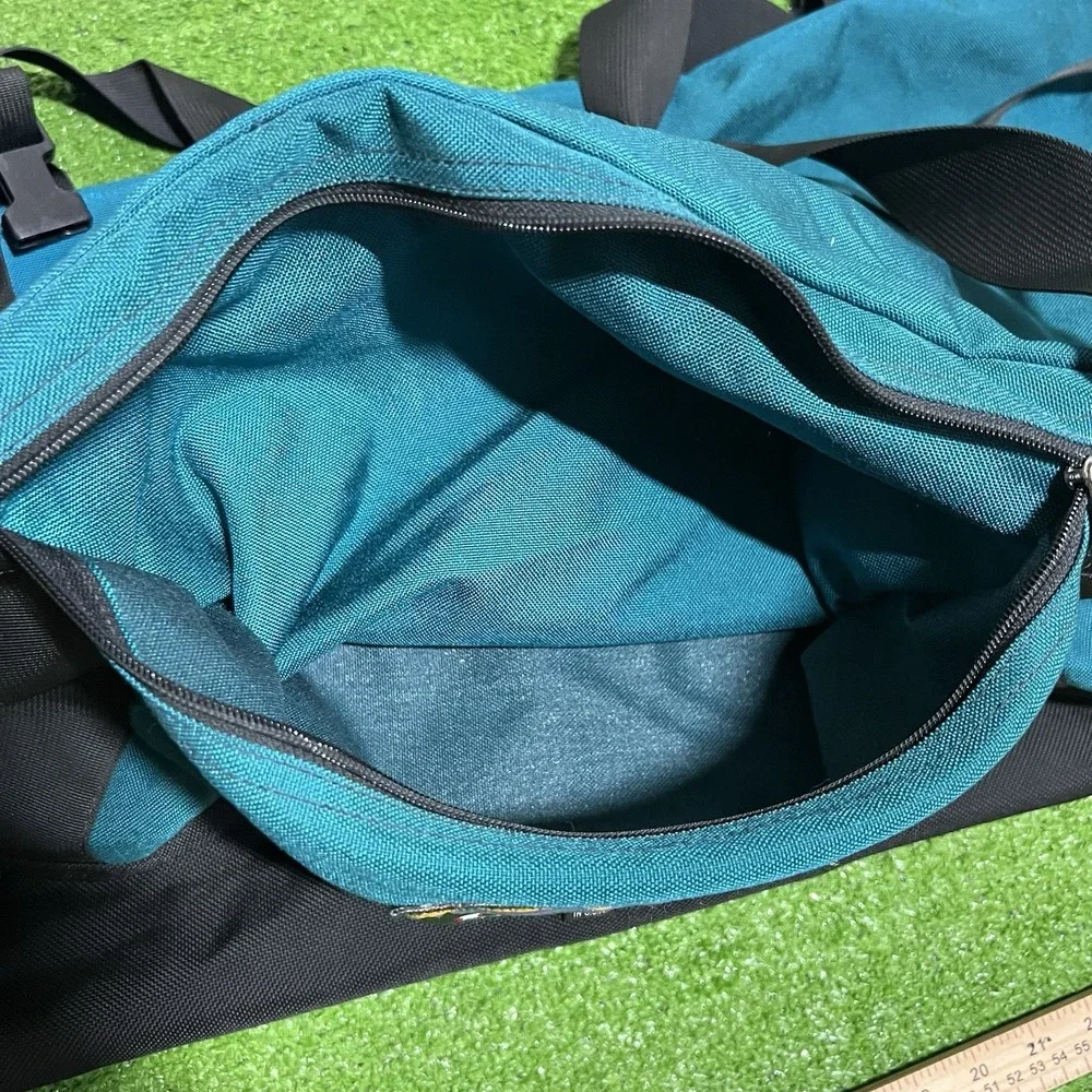 Vintage LL Bean Duffel Bag Aqua XXL Canvas Hidden Backpack Straps convertible